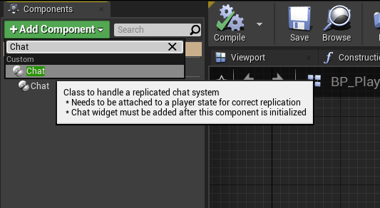 Chat Component Adding